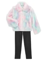 Girl's Tie-Dye Shearling Jacket