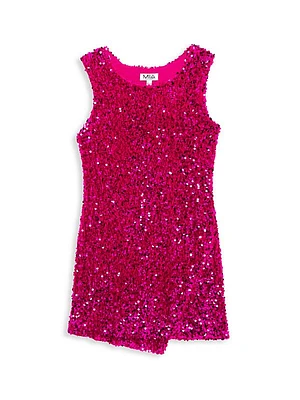 Girl's Sequinned Asymmetrical Midi-Dress