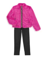 Little Girl's & Faux Fur Jacket
