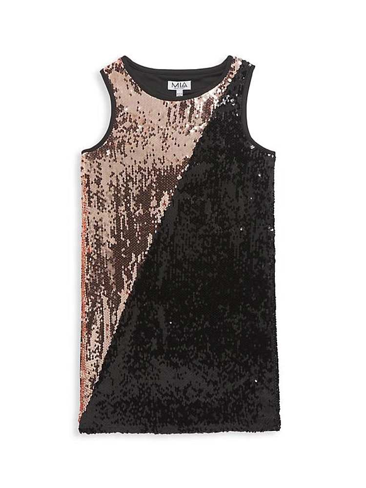 Girl's Sequin Sleeveless Dress