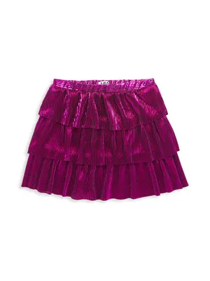 Little Girl's & Metallic Pleated Skirt