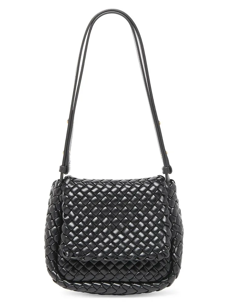 Mini Cobble Padded Intreccio Leather Shoulder Bag