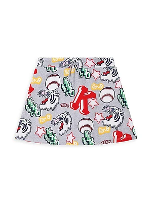 Little Girl's & Girl's Logo Print Drawstring Skirt