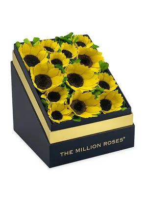 Square Black Box of Sunflowers