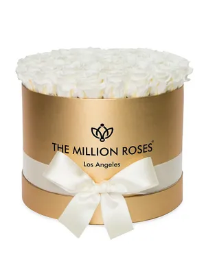 White Roses In Supreme Gold Box