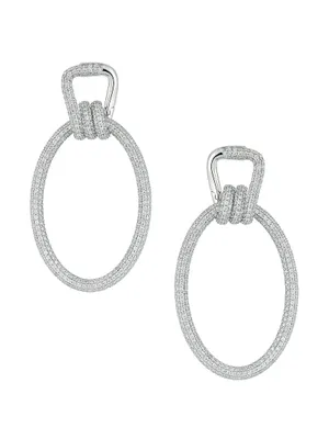 Huxley 18K White Gold & 4.91 TCW Diamond Coil Link Hoop Earrings