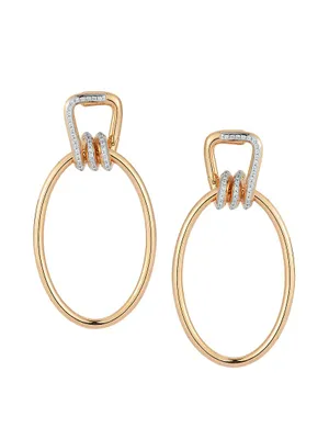 Huxley 18K Rose Gold & 0.23 TCW Diamond Link Hoop Earrings