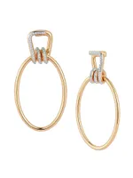 Huxley 18K Rose Gold & 0.23 TCW Diamond Link Hoop Earrings