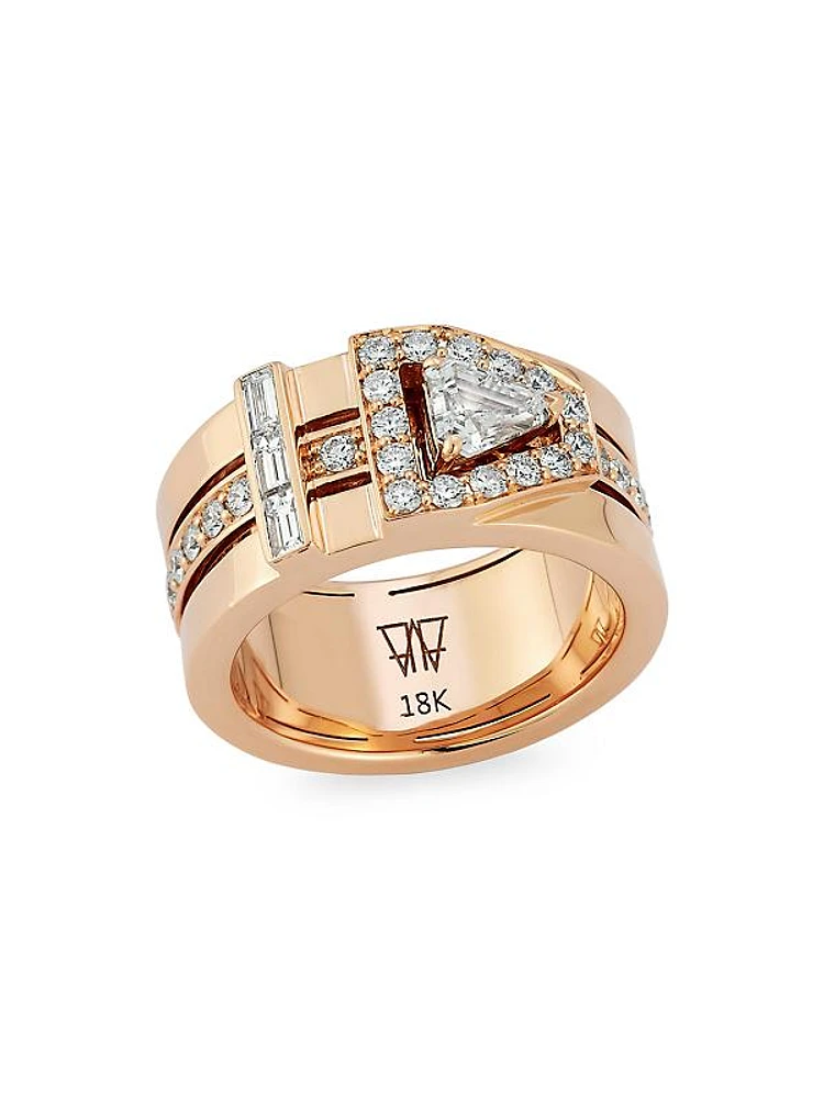 Keynes 18K Rose Gold & 1.29 TCW Diamond Buckle Ring