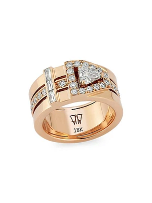 Keynes 18K Rose Gold & 1.29 TCW Diamond Buckle Ring