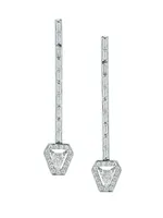 Keynes Platinum & 3.17 TCW Diamond Shield Drop Earrings