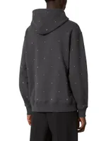 Cotton Hooded Sweatshirt With All-Over Spike Studs