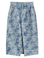 Sid Denim Jacquard Midi-Skirt