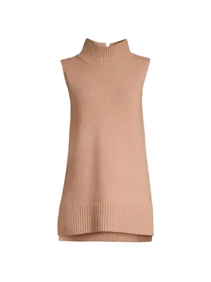 Gazelle Sleeveless Wool & Cashmere-Blend Sweater