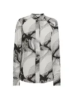 Becci Printed Button-Front Blouse