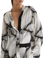 Becci Printed Button-Front Blouse