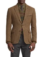 Guncheck Wool-Alpaca Single-Breasted Sportcoat