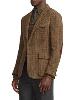 Guncheck Wool-Alpaca Single-Breasted Sportcoat