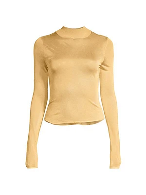 Fitted Mock Turtleneck Top