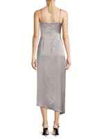 Lilliana Satin Draped Slip Dress