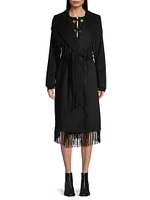 Fringe Wool-Blend Coat