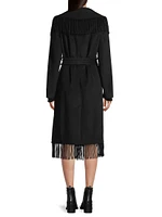 Fringe Wool-Blend Coat