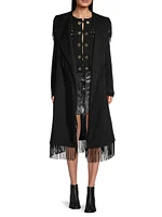 Fringe Wool-Blend Coat