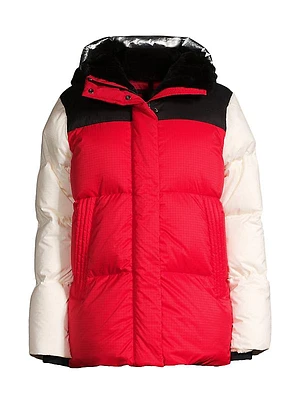 Colorblocked Ripstop Puffer Ski Jacket