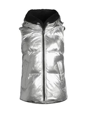 Legacy Metallic Leather & Shearling Vest