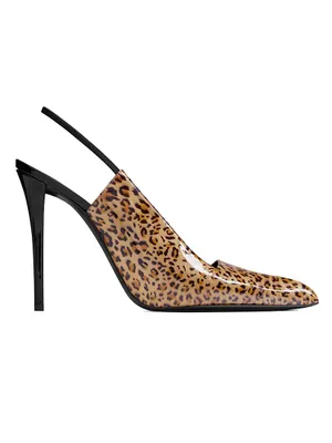 Raven Slingback Pumps Leopardprint Patent Leather