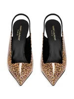 Raven Slingback Pumps Leopardprint Patent Leather