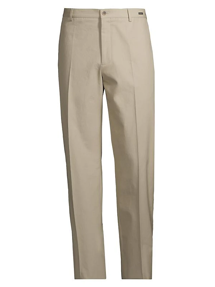 Cotton Crease-Front Pants