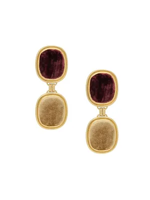 Twinsquare Earrings In Velvet And Metal