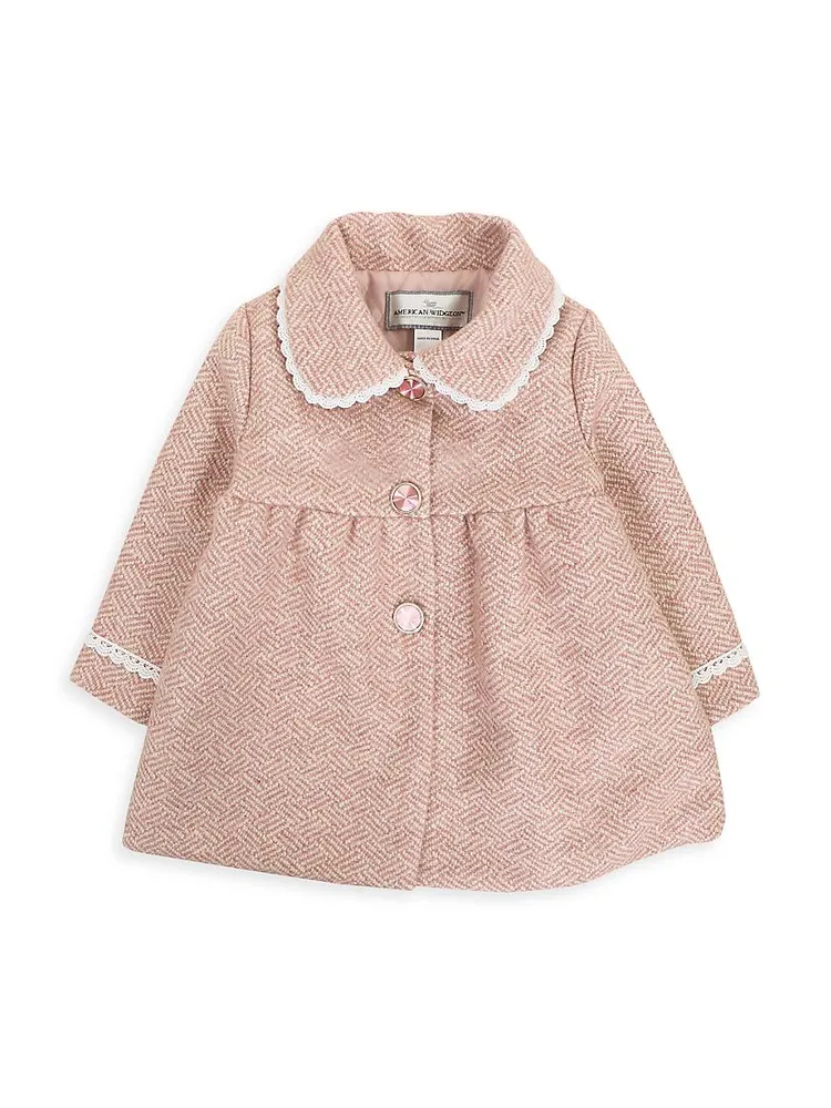 Baby Girl's, Little Girl's & Scallop Jewel Coat