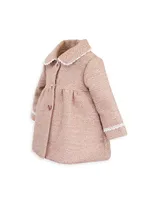 Baby Girl's, Little Girl's & Scallop Jewel Coat