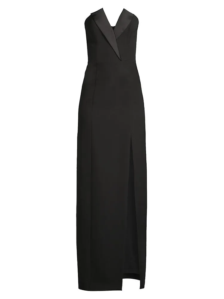 Crepe Strapless Column Gown