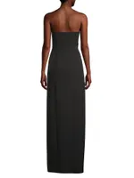 Crepe Strapless Column Gown