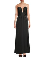 Satin Strapless Gown