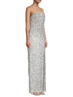 Strapless Sequin Column Gown