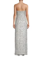 Strapless Sequin Column Gown