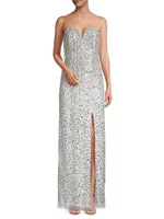 Strapless Sequin Column Gown