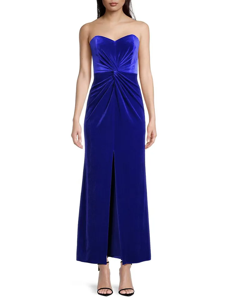 Velvet Cut-Out Maxi Dress