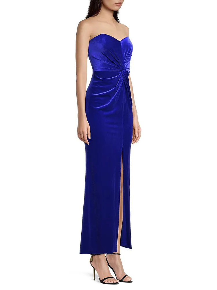 Velvet Cut-Out Maxi Dress
