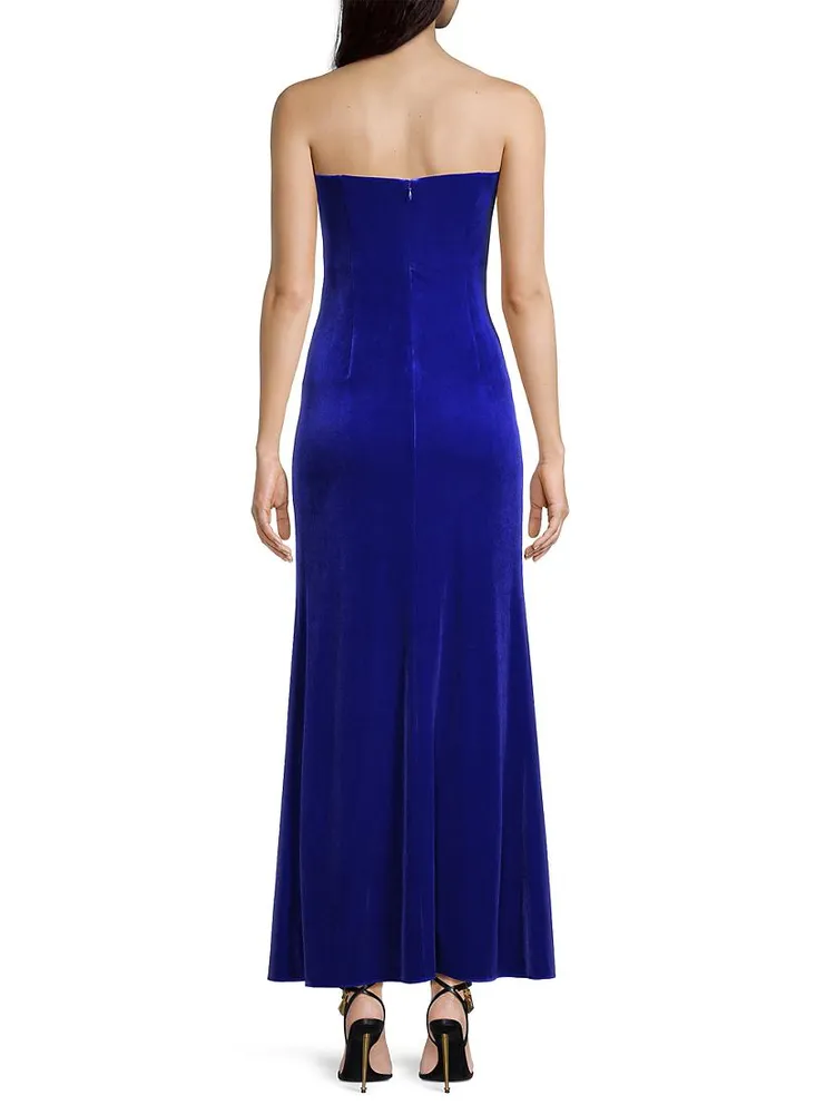 Velvet Cut-Out Maxi Dress