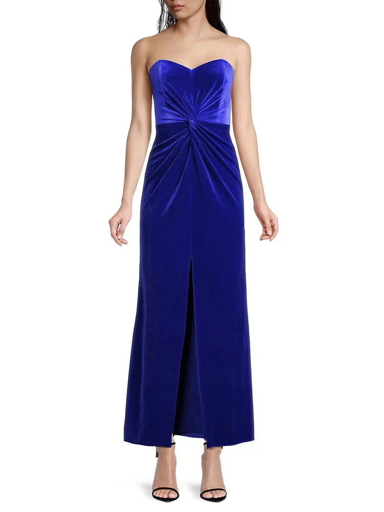 Velvet Cut-Out Maxi Dress
