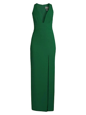 V-neck Column Gown