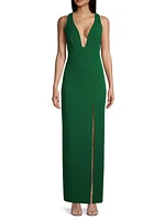 V-neck Column Gown