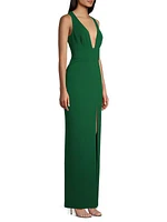 V-neck Column Gown