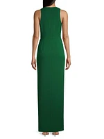 V-neck Column Gown