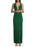 V-neck Column Gown